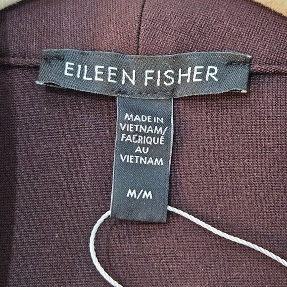 Eileen Fisher Cassis Ponte Open Front Jacket Cardigan Medium Brown NWOT - Picture 9 of 10